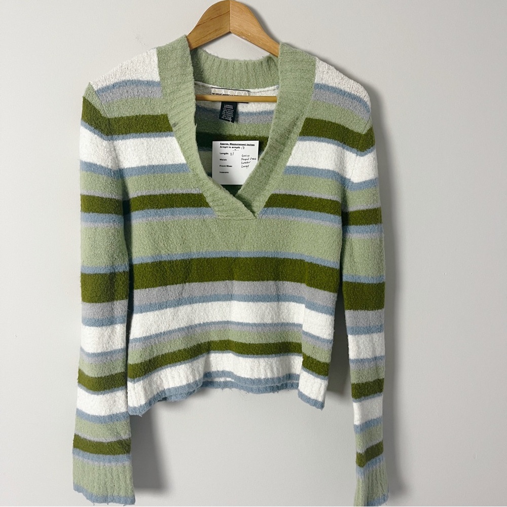 2/$30 GASCO Striped V-Neck Sweater Large